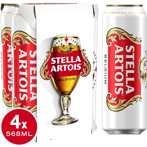 Stella Artois Belgium Premium Lager Beer Cans 4x568 568ml