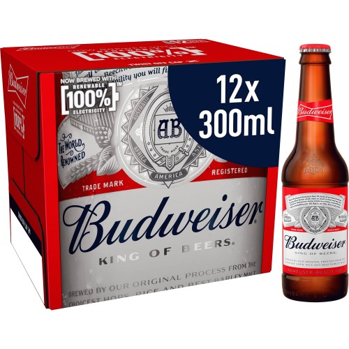 Budweiser Lager Beer Bottles Limited Edition 300ml