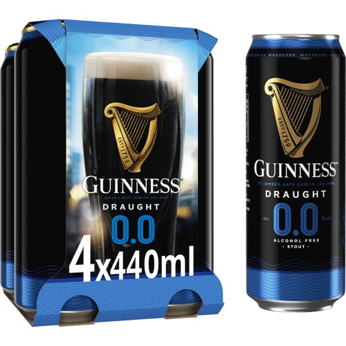 Guinness 0% Alcohol Free Draught Stout - Cans 440ml