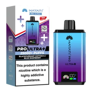 Hayati Pro Ultra+ 25000 Puffs Blackcurrant Cotton K & Blue Raspberry Prefilled Pod Kit