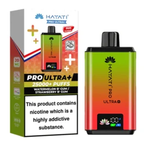 Hayati Pro Ultra+ 25000 Puffs Watermelon Strawberry & Strawberry Bubblegum Prefilled Pod Kit